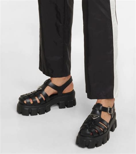 prada monolith sandals outfit|chunky prada monolith boots.